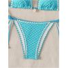imageSHENHE Womens 2 Piece Triangle Beach Bikini Sets Color Block Halter Swimsuit Bathing SuitMint Blue