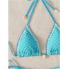 imageSHENHE Womens 2 Piece Triangle Beach Bikini Sets Color Block Halter Swimsuit Bathing SuitMint Blue
