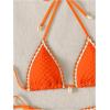 imageSHENHE Womens 2 Piece Triangle Beach Bikini Sets Color Block Halter Swimsuit Bathing SuitOrange