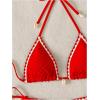 imageSHENHE Womens 2 Piece Triangle Beach Bikini Sets Color Block Halter Swimsuit Bathing SuitRed