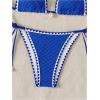 imageSHENHE Womens 2 Piece Triangle Beach Bikini Sets Color Block Halter Swimsuit Bathing SuitRoyal Blue