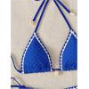 imageSHENHE Womens 2 Piece Triangle Beach Bikini Sets Color Block Halter Swimsuit Bathing SuitRoyal Blue