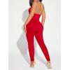 imageSHENHE Womens Cut Out Halter Neck Backless Sexy Sleeveless Unitard BodysuitRed