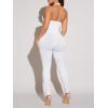 imageSHENHE Womens Cut Out Halter Neck Backless Sexy Sleeveless Unitard BodysuitWhite