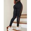 imageSHENHE Womens Fishnet Seamless High Waisted Tummy Control Workout Leggings PantsBlack