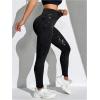 imageSHENHE Womens Fishnet Seamless High Waisted Tummy Control Workout Leggings PantsBlack C