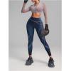 imageSHENHE Womens Fishnet Seamless High Waisted Tummy Control Workout Leggings PantsBlue