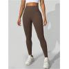 imageSHENHE Womens Fishnet Seamless High Waisted Tummy Control Workout Leggings PantsChocolate Brown