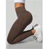 imageSHENHE Womens Fishnet Seamless High Waisted Tummy Control Workout Leggings PantsChocolate Brown