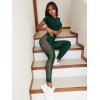 imageSHENHE Womens Fishnet Seamless High Waisted Tummy Control Workout Leggings PantsDark Green