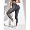 imageSHENHE Womens Fishnet Seamless High Waisted Tummy Control Workout Leggings PantsDark Grey