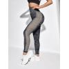 imageSHENHE Womens Fishnet Seamless High Waisted Tummy Control Workout Leggings PantsDark Grey