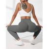 imageSHENHE Womens Fishnet Seamless High Waisted Tummy Control Workout Leggings PantsGrey B