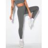 imageSHENHE Womens Fishnet Seamless High Waisted Tummy Control Workout Leggings PantsGrey B