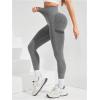 imageSHENHE Womens Fishnet Seamless High Waisted Tummy Control Workout Leggings PantsGrey C