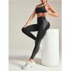 imageSHENHE Womens Fishnet Seamless High Waisted Tummy Control Workout Leggings PantsGrey and Black