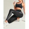 imageSHENHE Womens Fishnet Seamless High Waisted Tummy Control Workout Leggings PantsGrey and Black
