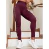imageSHENHE Womens Fishnet Seamless High Waisted Tummy Control Workout Leggings PantsMaroon