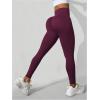 imageSHENHE Womens Fishnet Seamless High Waisted Tummy Control Workout Leggings PantsMaroon a