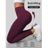 imageSHENHE Womens Fishnet Seamless High Waisted Tummy Control Workout Leggings PantsMaroon a
