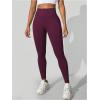 imageSHENHE Womens Fishnet Seamless High Waisted Tummy Control Workout Leggings PantsMaroon a