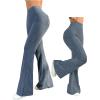 imageSHENHE Womens Flare Leggings High Waist Tummy Control Bell Bottom Bootcut Yoga Stretch Pants Blue Medium