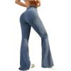 imageSHENHE Womens Flare Leggings High Waist Tummy Control Bell Bottom Bootcut Yoga Stretch Pants Blue Medium