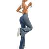 imageSHENHE Womens Flare Leggings High Waist Tummy Control Bell Bottom Bootcut Yoga Stretch Pants Blue Medium