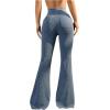 imageSHENHE Womens Flare Leggings High Waist Tummy Control Bell Bottom Bootcut Yoga Stretch Pants Blue Medium