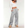 imageSHENHE Womens Low Rise Wide Leg Sweatpants Baggy Pants Drawstring Casual Workout Lounge PantsGrey