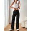 imageSHENHE Womens Straight Leg Dress Pants High Waisted Slacks Casual Work Office Pants TrousersBlack