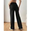 imageSHENHE Womens Straight Leg Dress Pants High Waisted Slacks Casual Work Office Pants TrousersBlack