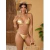 imageSHENHE Womens Swim Suits 2024 Metal Halter Neck Bow Tie String Thong Bikini SetsGold
