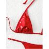 imageSHENHE Womens Swim Suits 2024 Metal Halter Neck Bow Tie String Thong Bikini SetsRed