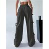 imageSHENHE Womens Wide Leg Baggy Sweatpants Elastic Waist Tie Bow Pants Loose Long PantsGrey