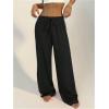 imageSHENHE Womens Wide Leg Loose Sweatpants Low Rise Y2k Drawstring Workout Sports PantsBlack