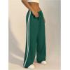 imageSHENHE Womens Wide Leg Loose Sweatpants Low Rise Y2k Drawstring Workout Sports PantsDark Green
