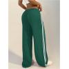 imageSHENHE Womens Wide Leg Loose Sweatpants Low Rise Y2k Drawstring Workout Sports PantsDark Green