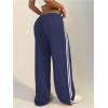 imageSHENHE Womens Wide Leg Loose Sweatpants Low Rise Y2k Drawstring Workout Sports PantsDeep Blue