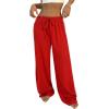 imageSHENHE Womens Wide Leg Loose Sweatpants Low Rise Y2k Drawstring Workout Sports PantsRed