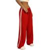 imageSHENHE Womens Wide Leg Loose Sweatpants Low Rise Y2k Drawstring Workout Sports PantsRed
