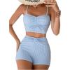 imageSHENHE Womens 2 Piece Tankini Set Striped Print Bow Front High Waist Bathing SuitMulticolor