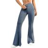 imageSHENHE Womens Flare Leggings High Waist Tummy Control Bell Bottom Bootcut Yoga Stretch Pants Blue Medium