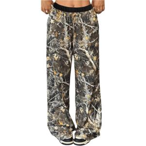 imageSHENHE Girls Camo Pants Wide Leg Loose Pants Elastic Waist Y2k Baggy Pants TrousersArmy Green
