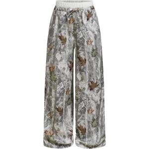 imageSHENHE Girls Camo Pants Wide Leg Loose Pants Elastic Waist Y2k Baggy Pants TrousersOlive Green