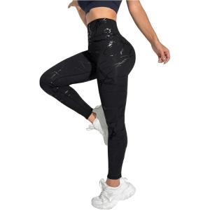imageSHENHE Womens Fishnet Seamless High Waisted Tummy Control Workout Leggings PantsBlack C