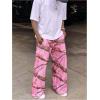 imageSHENHE Mens Graphic Straight Leg Sweatpants Loose Fit Open Bottom Y2k Casual Pants Pink Medium