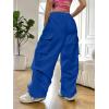 imageSHENHE Womens Baggy Loose Cargo Pants Drawstring Waist Joggers Long TrousersBlue