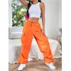 imageSHENHE Womens Baggy Loose Cargo Pants Drawstring Waist Joggers Long TrousersBurnt Orange