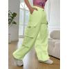 imageSHENHE Womens Baggy Loose Cargo Pants Drawstring Waist Joggers Long TrousersMustard Yellow